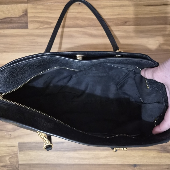 Coach Black Tote with Gold Chain Accents - Picture 5 of 7